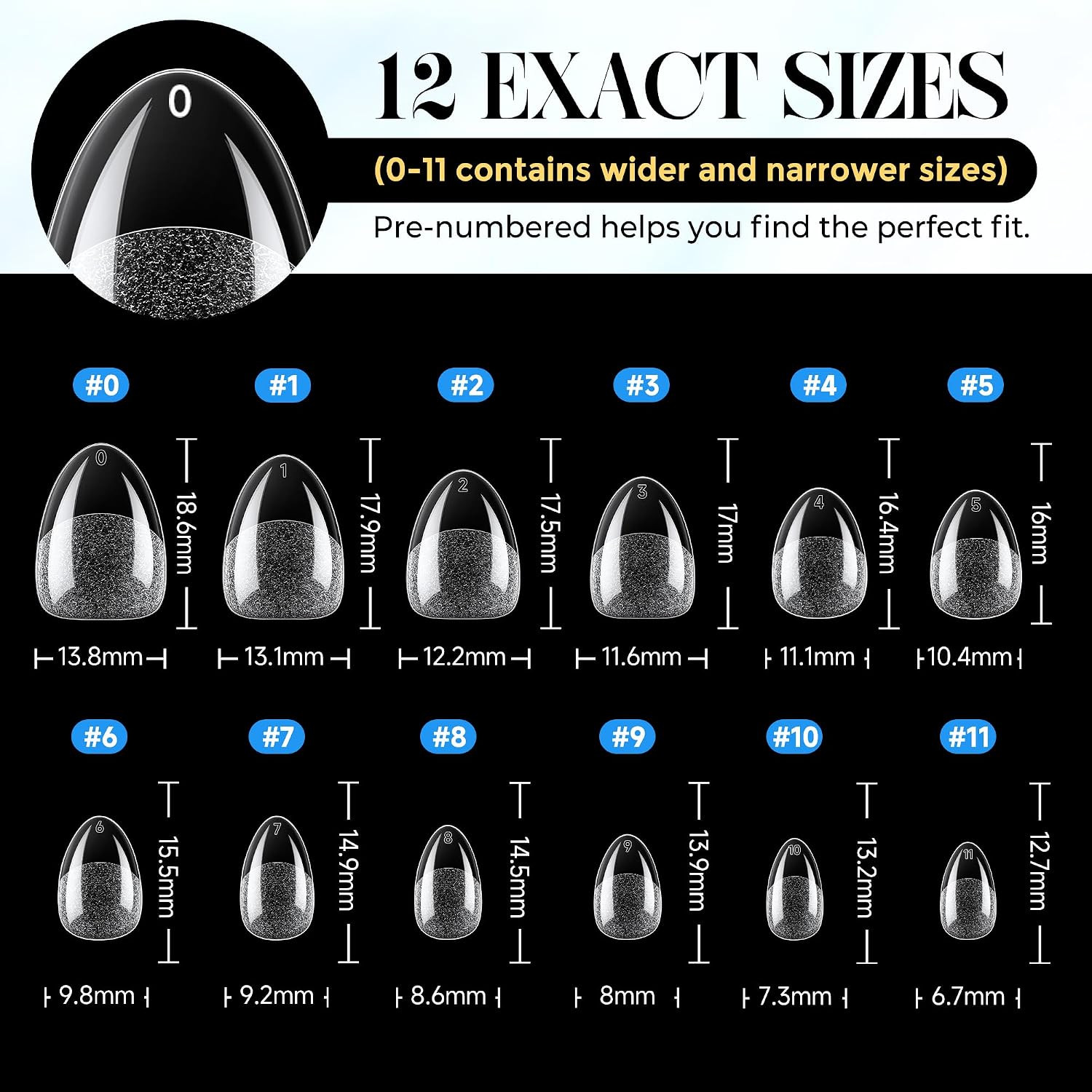 Gel Nail Kit: Extra Short Almond 120Pcs Pre-Etched Soft Gel Nail Tips with 15G S