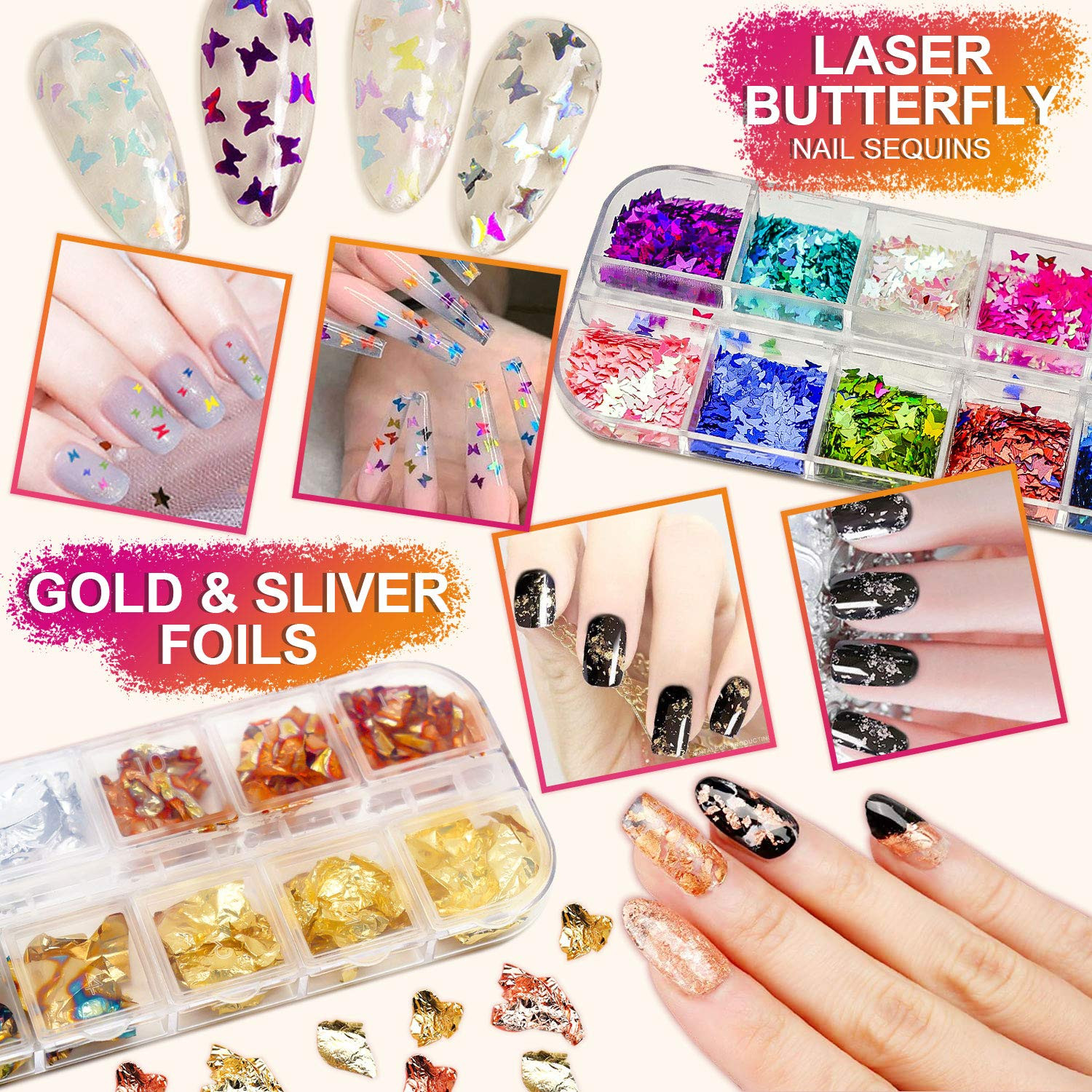 Nail Art Brushes Kit, 3D Decorations Kit with Dotting White
