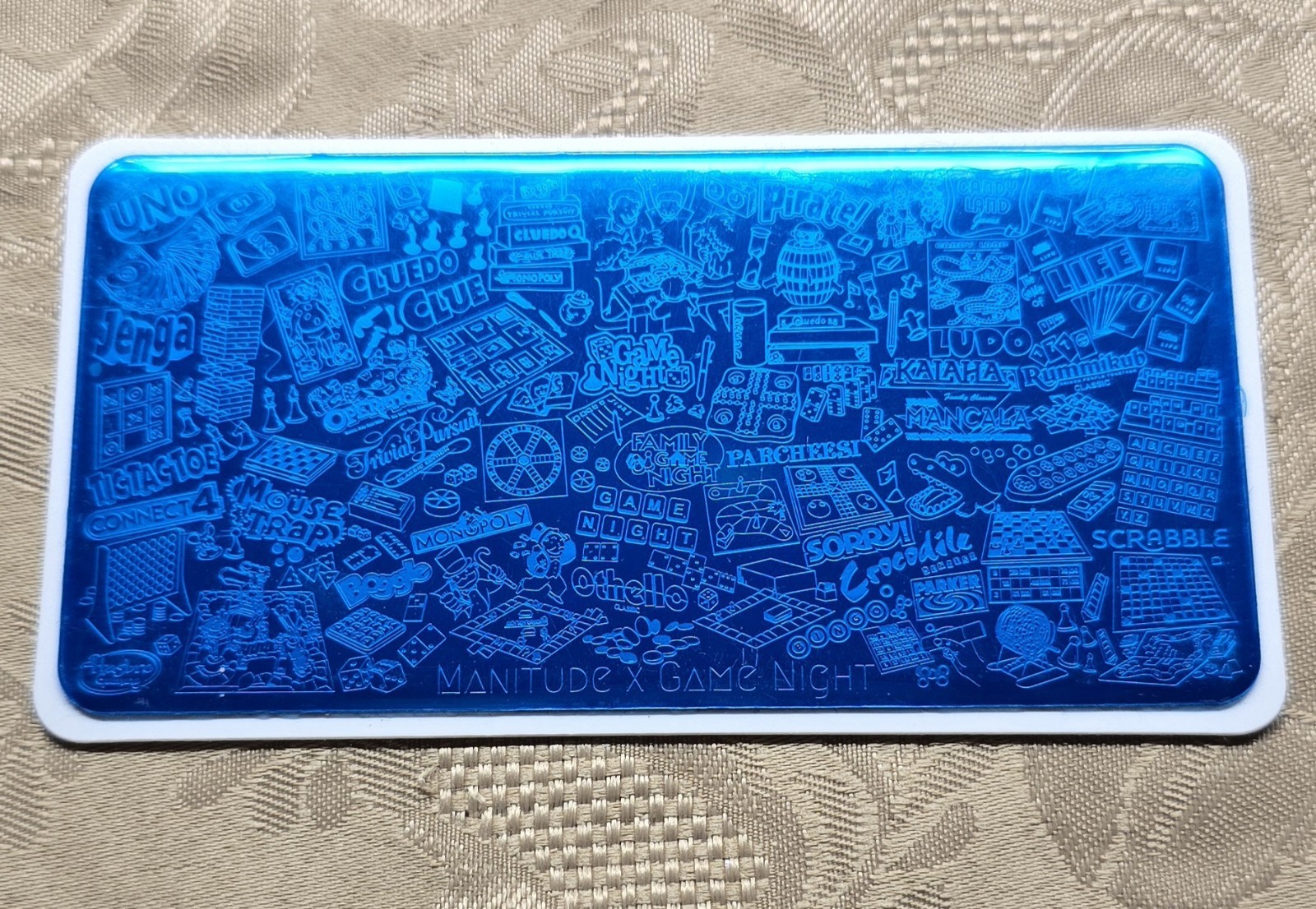 HTF Manitude Game Night Nail Stamp Plate Monopoly Life Clue Uno Jenga Rummikub