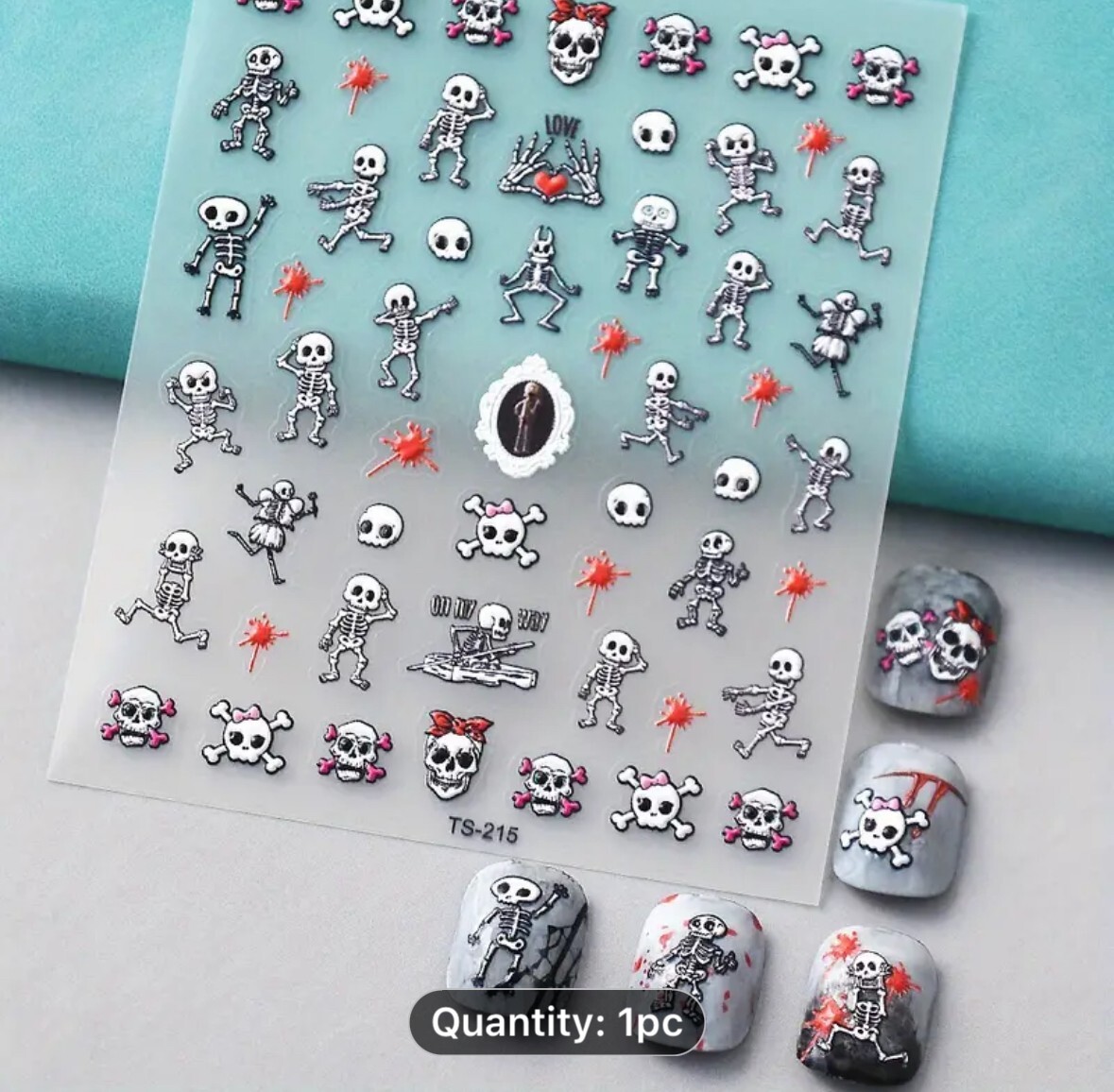 Nail Art Stickers Ts-215 HALLOWEEN SKELETONS