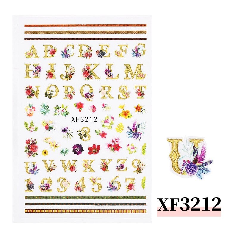 Nail Art Stickers Winter Manicure Art Foil Paper Decorations Letters Decal