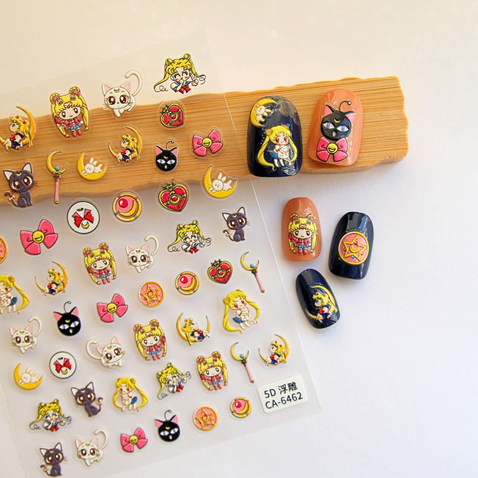Anime Sailor Moon Nail Stickers 3D Nail Stickers Nail Supplies for DIY Nail