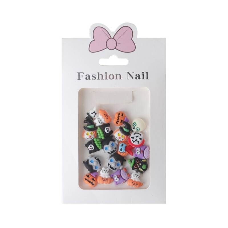 3D Halloween Nail Art Decorations 3D Witch Skull Nail Charms Nail Accessories
