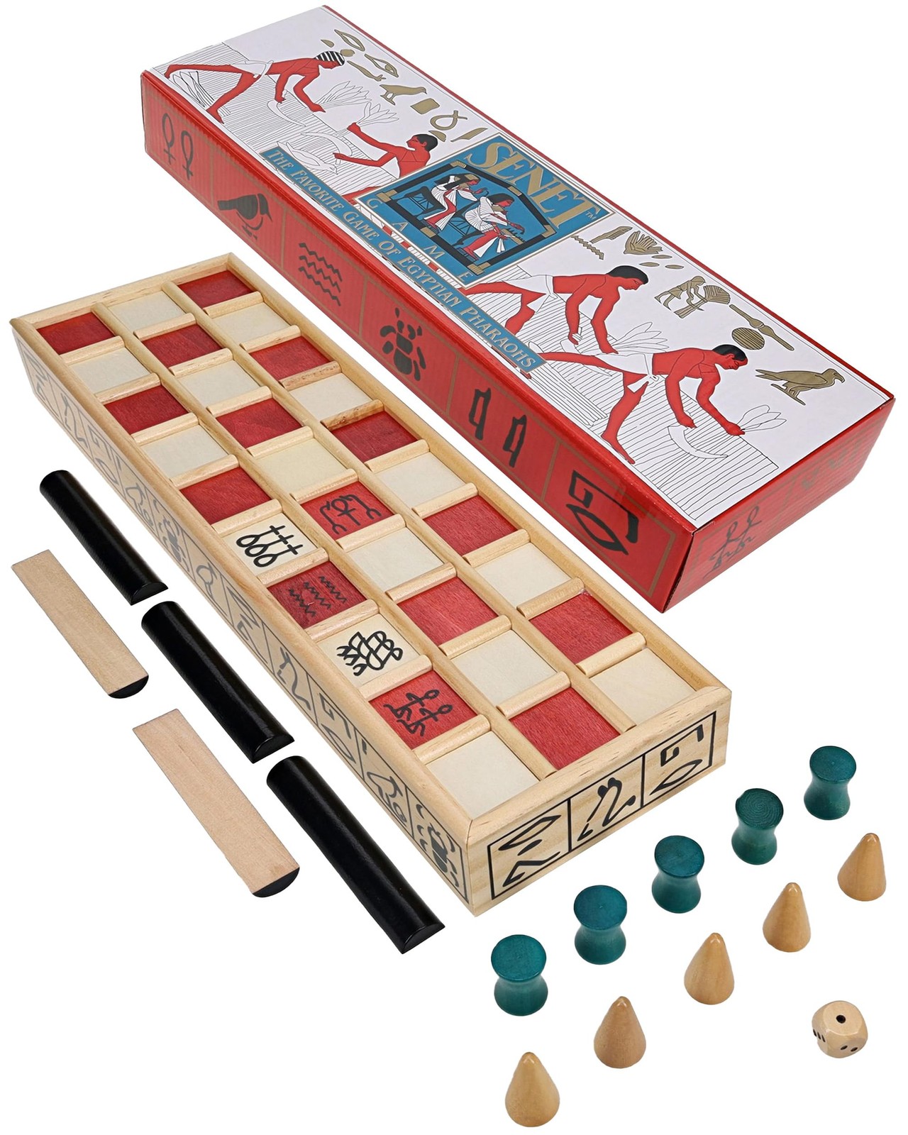 WE Games Senet Egyptian Board Game – Handcrafted 16.25 x 5 x 2.25, Brown
