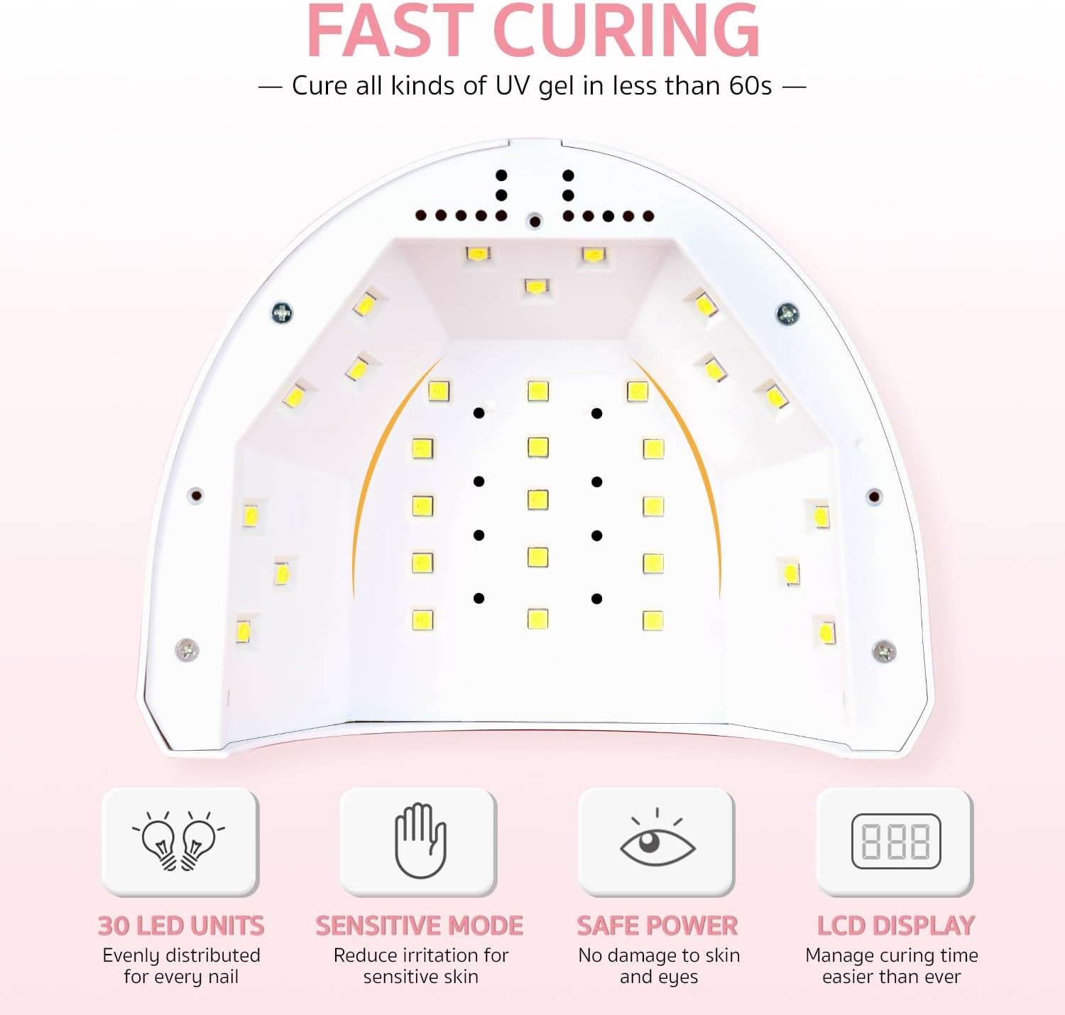 UV LED Nail Lp, UV Light with LCD Display, Profal Nail Dryer
