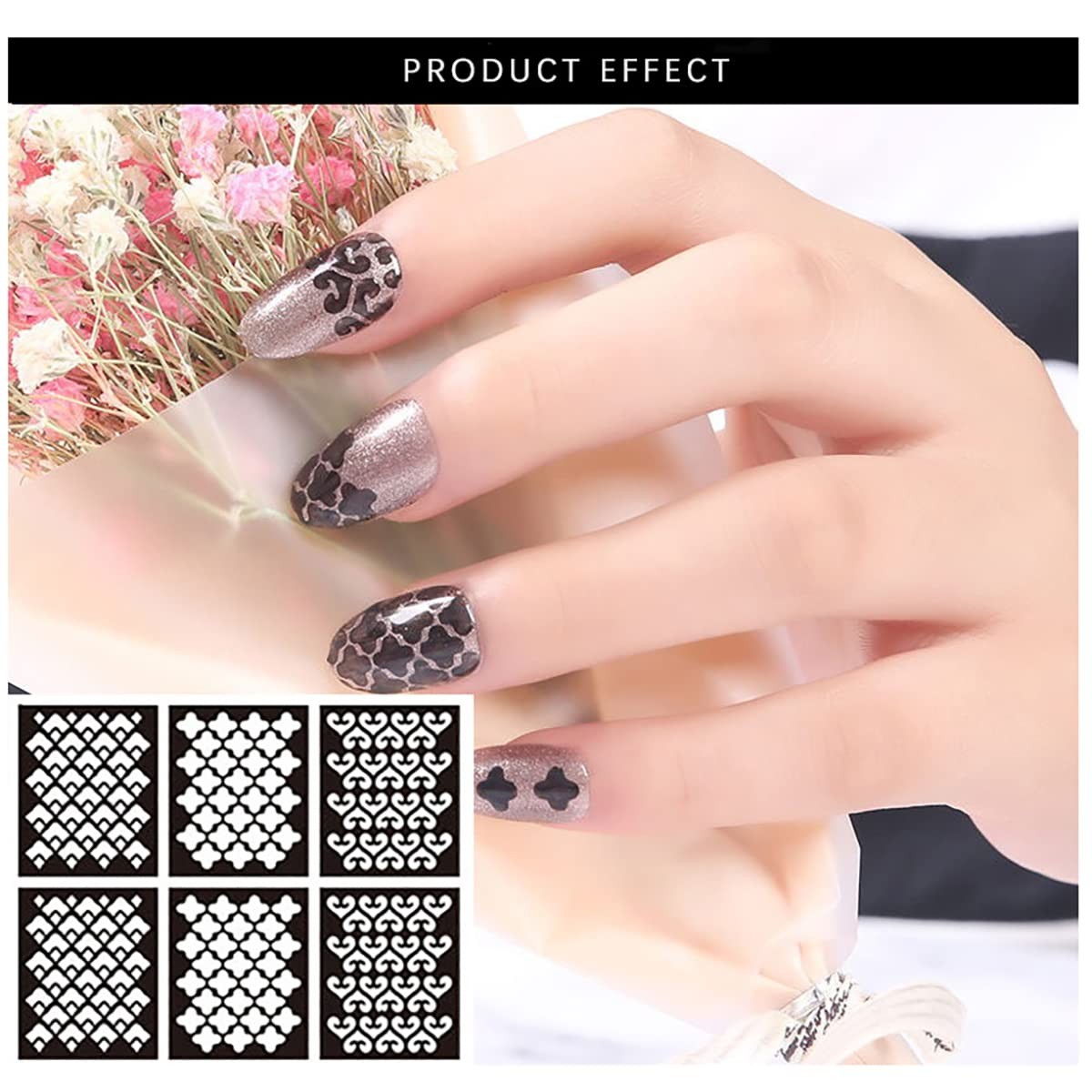 144Pcs Nail Vinyls Nail Art Stencil Sticker Set, 72 Designs of French Nail Ai…