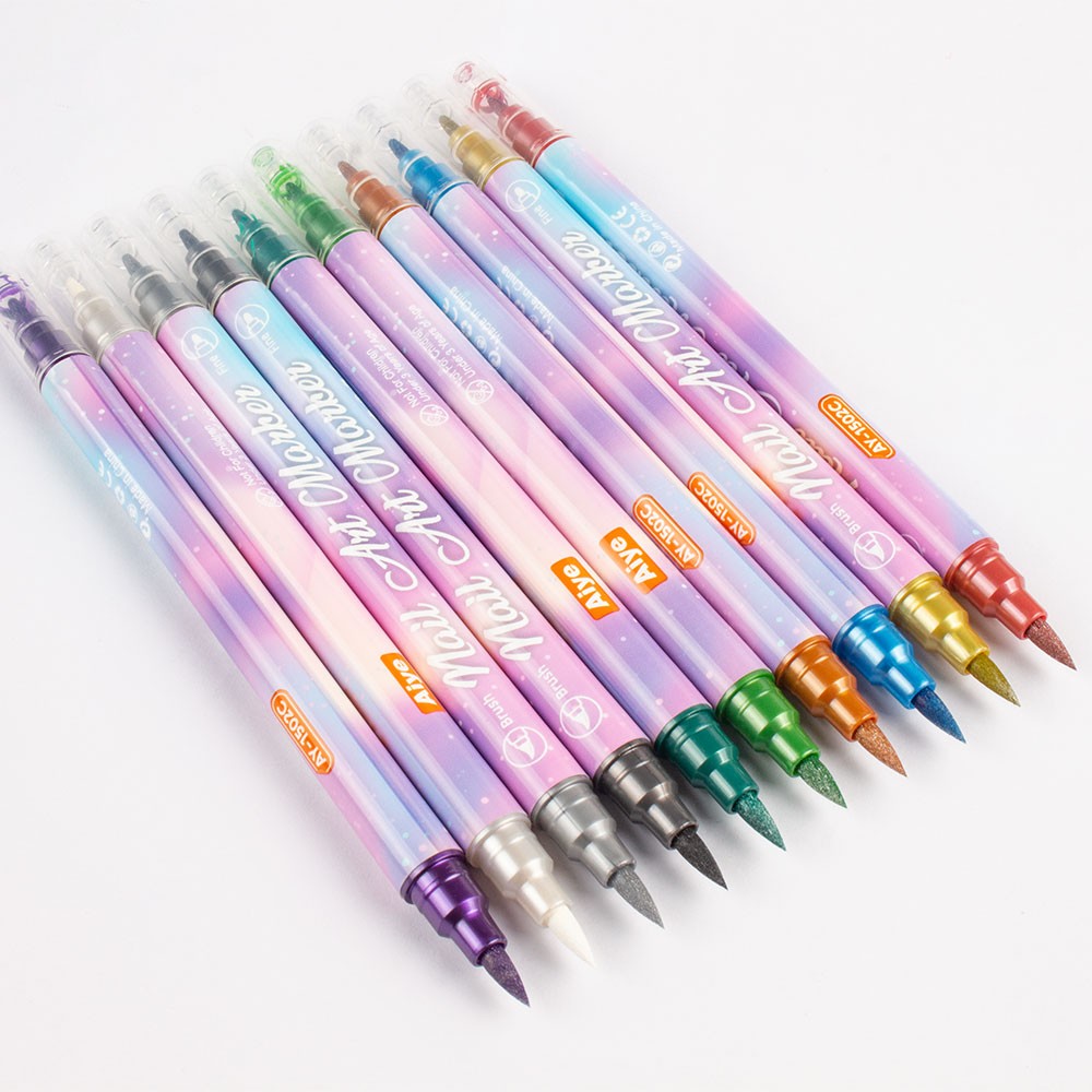 Nail Art Marker Pens Set with Vibrant Colors DIY Patterns for Professional JQ