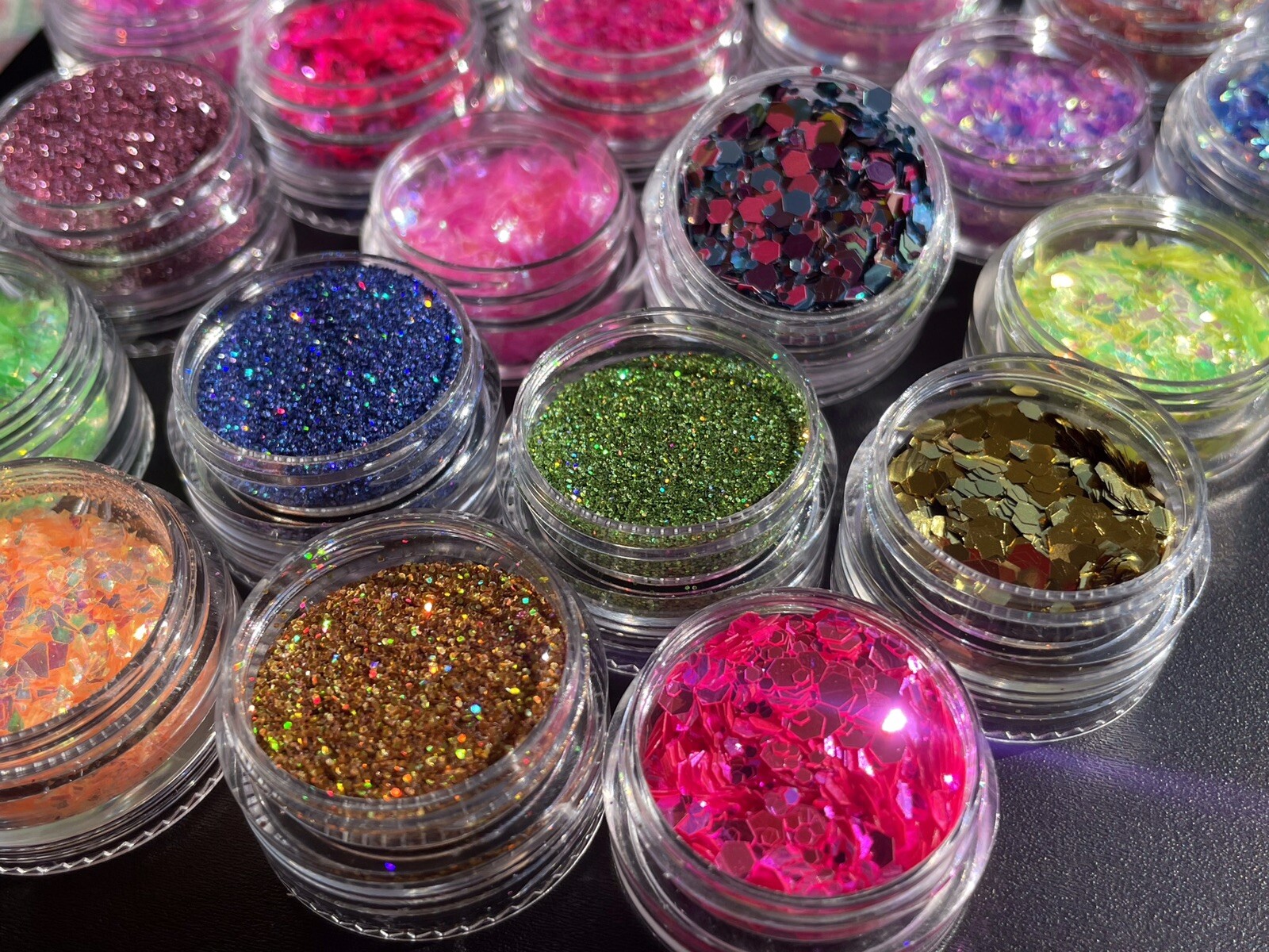 Glitter Bundle Fine Glitter Iridescent Nail Flakes 6pcs Stacks Nail Craft MUA