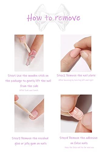 Short Square Press on Nails French Tip Fake Nails Full Cover Medium Square18