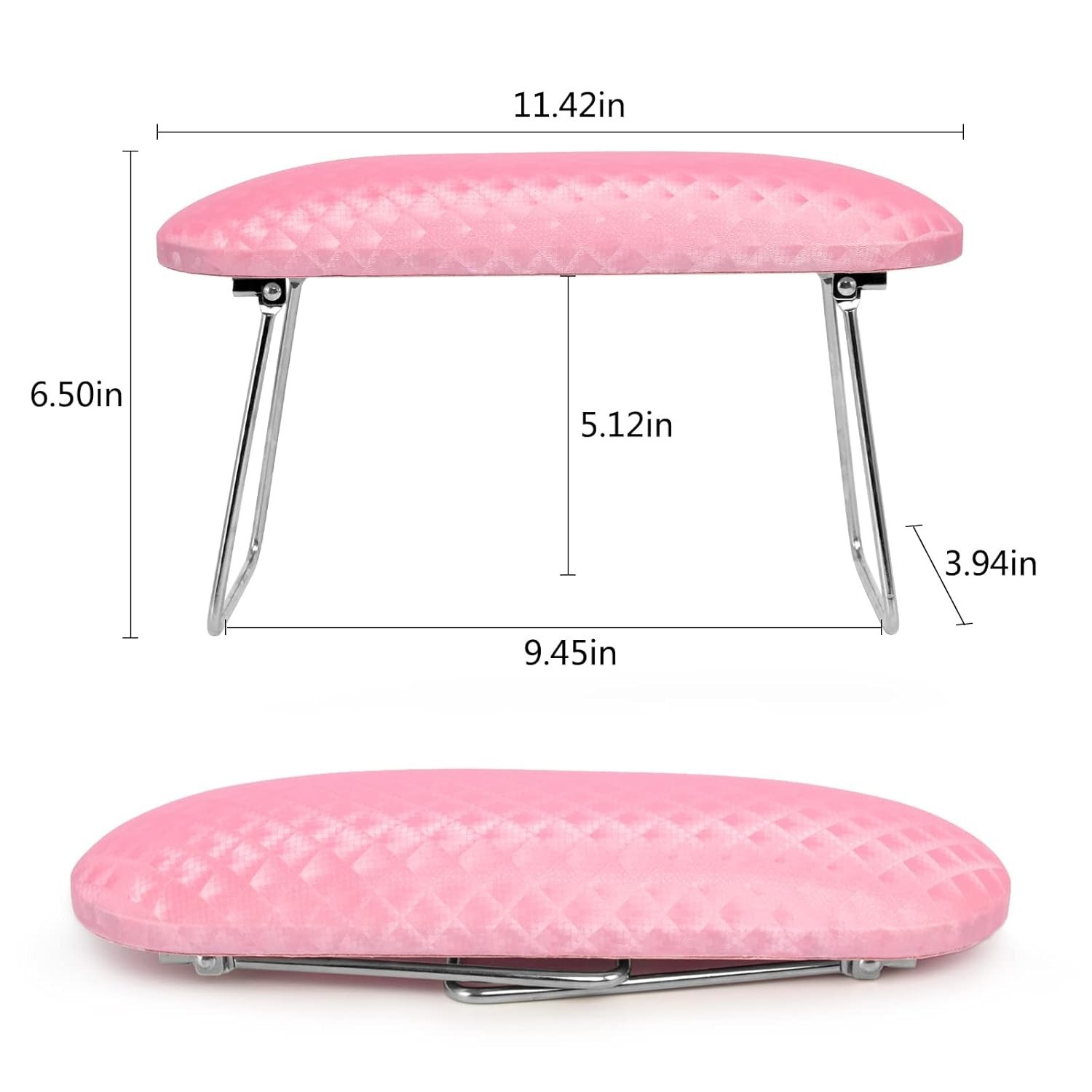 Nail Arm Rest Microfiber Leather Nail Technician Stand Cushion Non-slip Pink