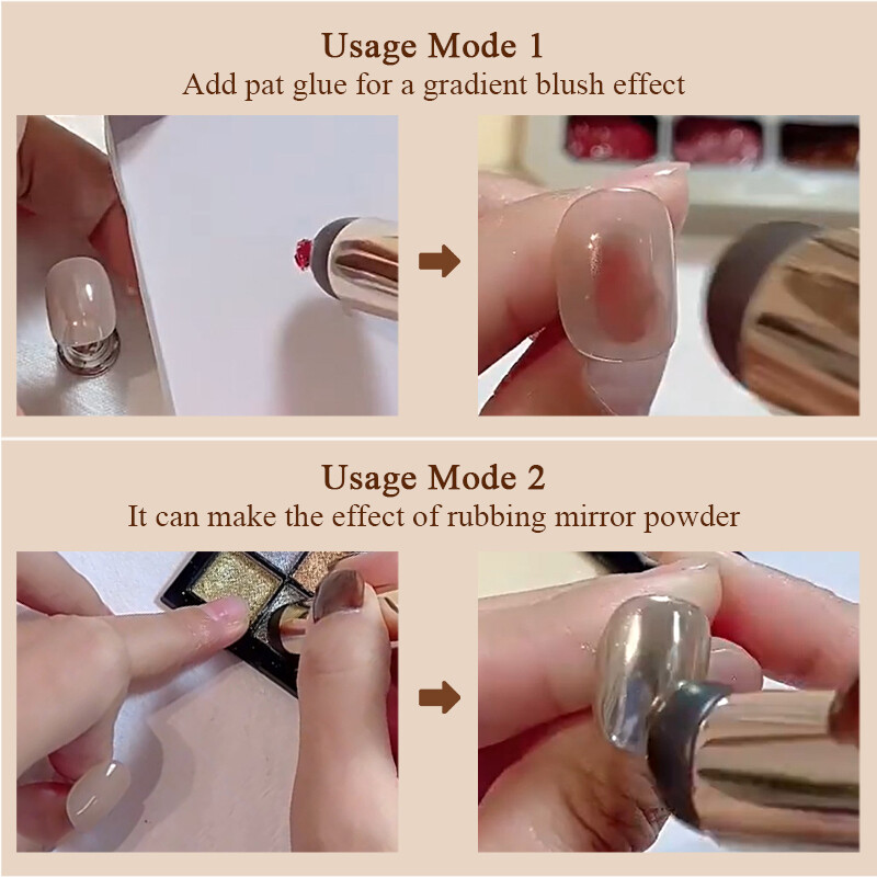 Nail Art Silicone Applicator Sticks Chrome Pigment Dust Applying Manicure Tool