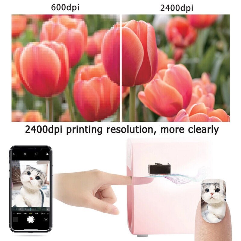 New Portable Nail Printer Mobile APP DIY Nail Art Printing Machine Home Use 10W