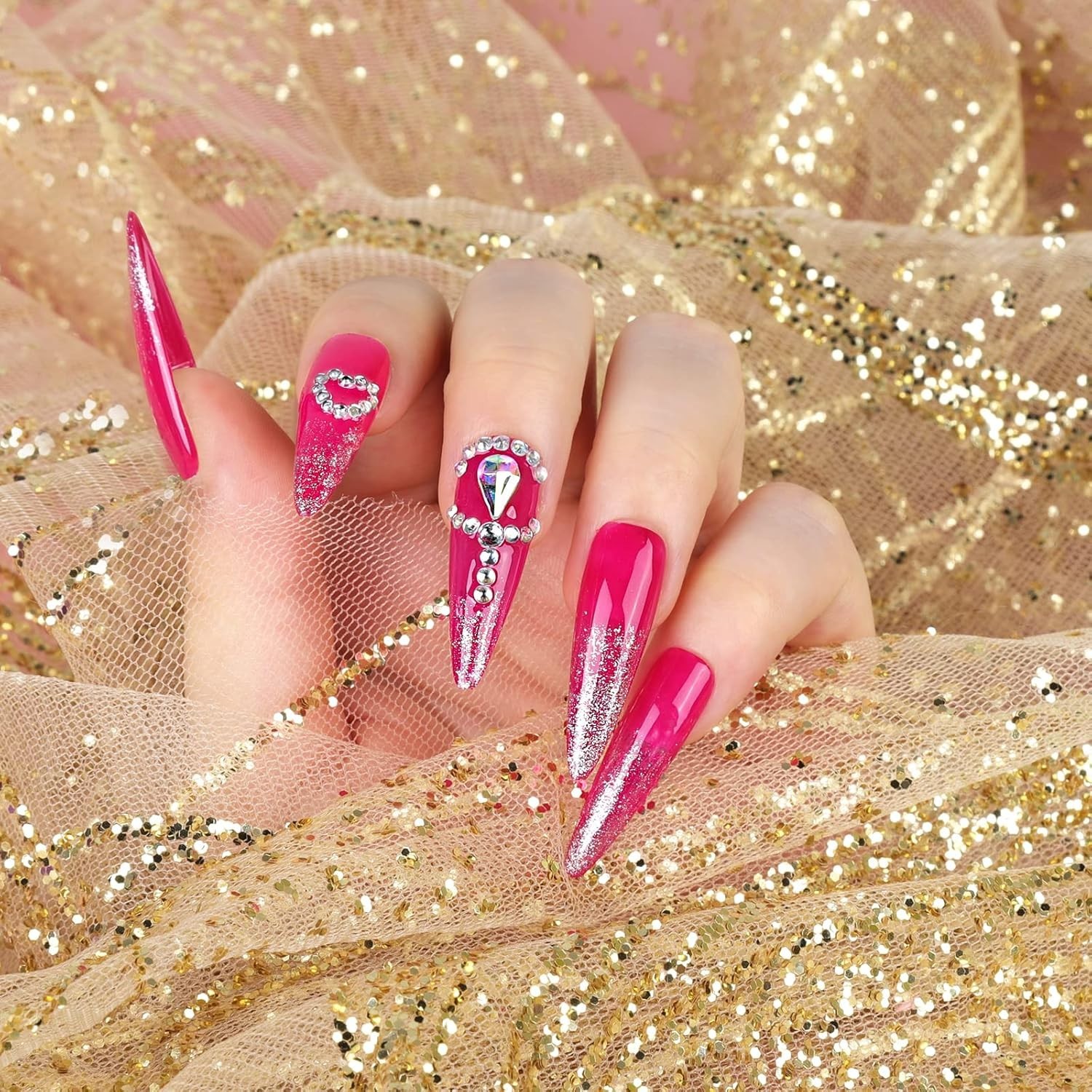 Clear Nail Tips Full Cover, Long Stiletto Nails Tips For Acrylic Nails, 600 P…
