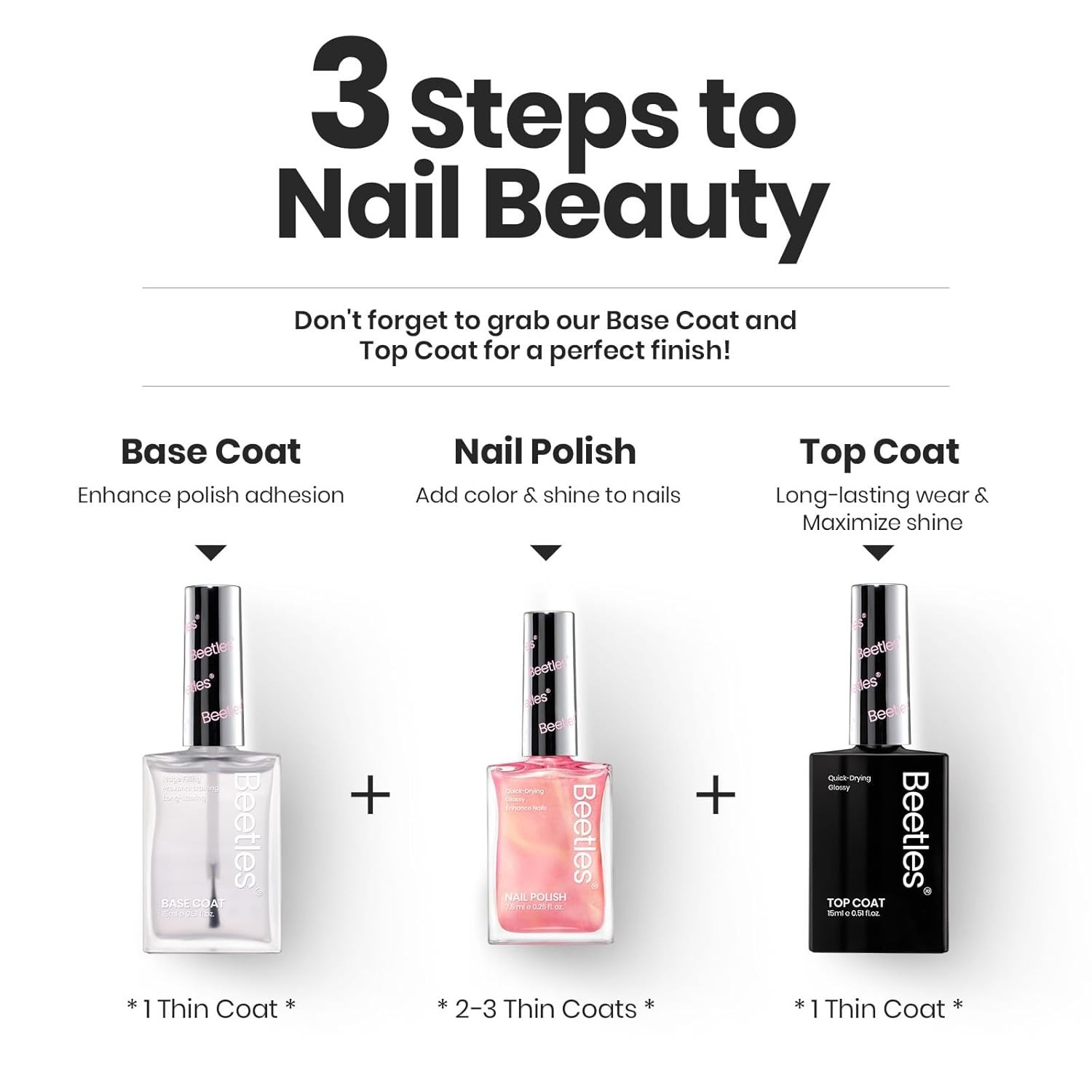 Beetles Pearl Nail Polish Set 6 Colors Shimmer Pink Purple Quick Dry Mermaid