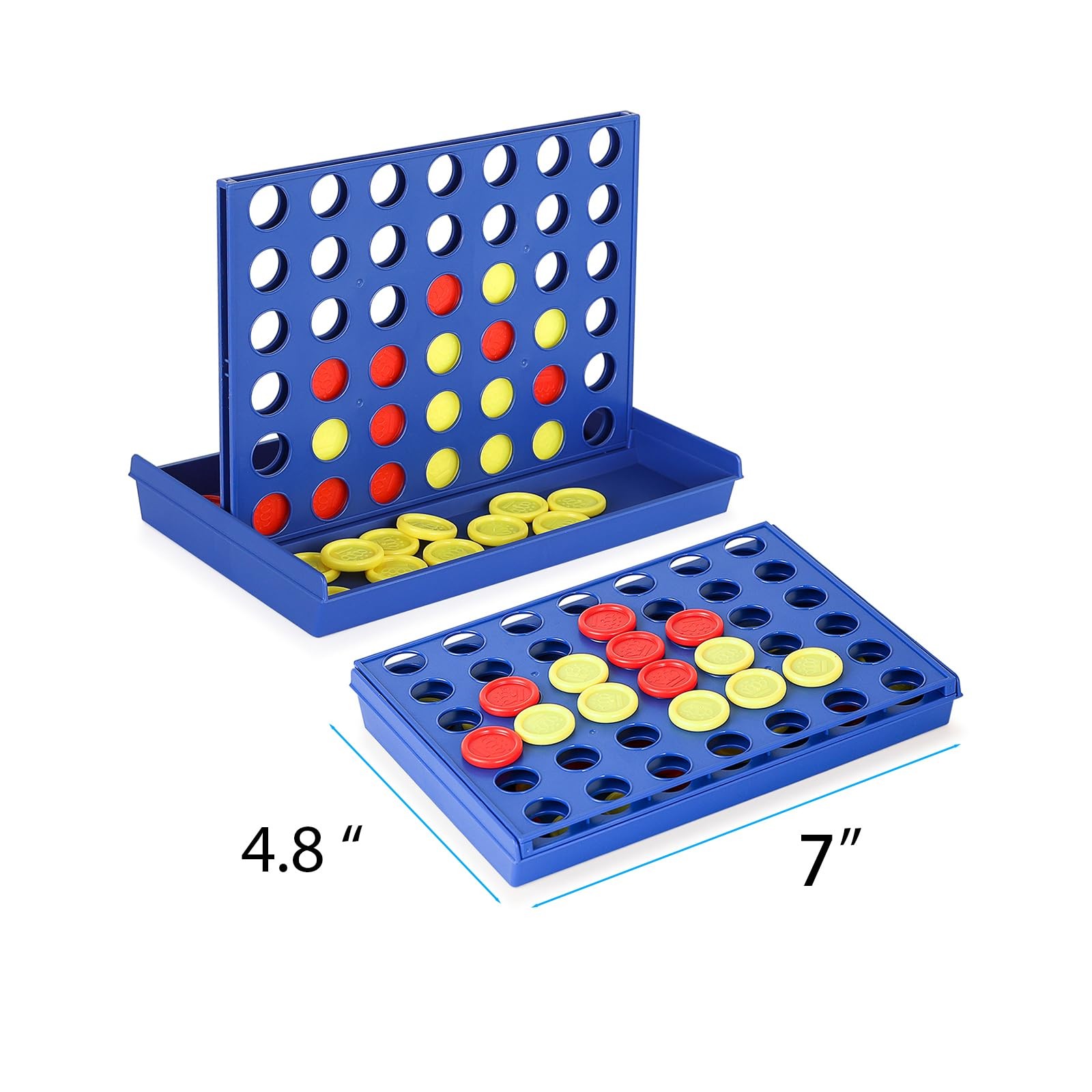 Pedolini 4 in a Row Connect Game Travel Board (Small) Mini Small, Blue