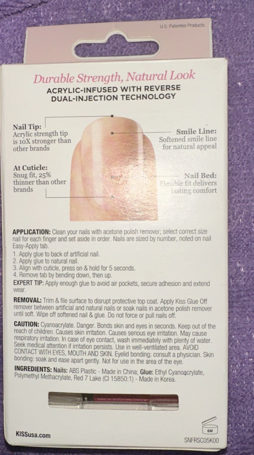 Kiss Salon Acrylic French Nude Natural Nails, Real Short KAN01 NEW