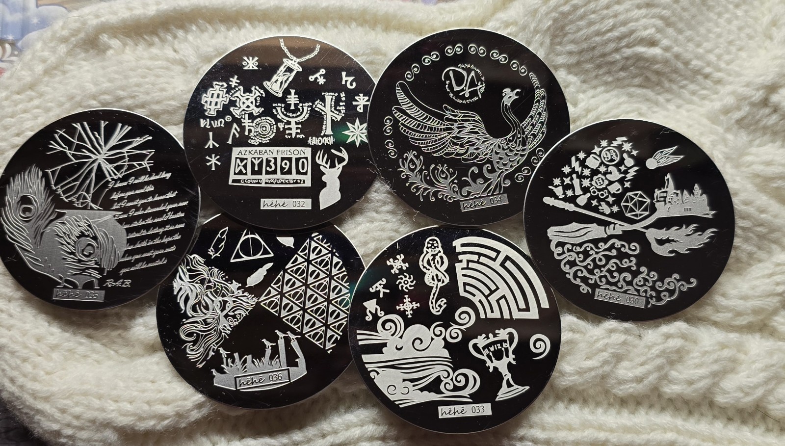 Harry Potter Themed Lot Of 6 Nail Stamping Metal Plates Hehe