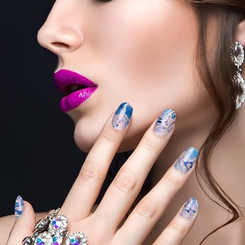 24 Sheets 336 Pcs Marble Nail Stickers Full Wraps for Women Girls Color Style 1
