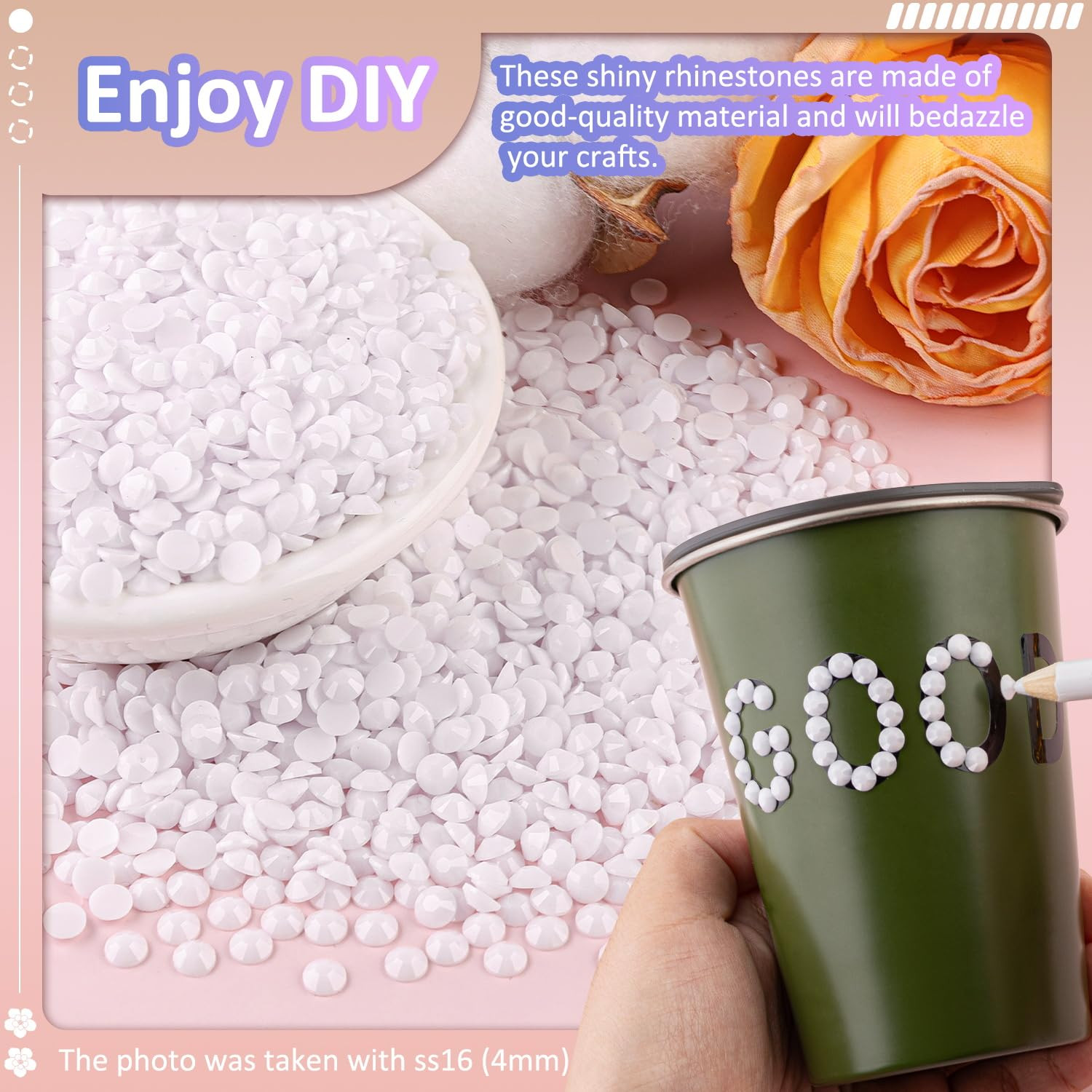 6000Pcs 3Mm Resin Jelly Rhinestones with 1Pcs 10Ml B7000 Jewelry Glue for Crafti
