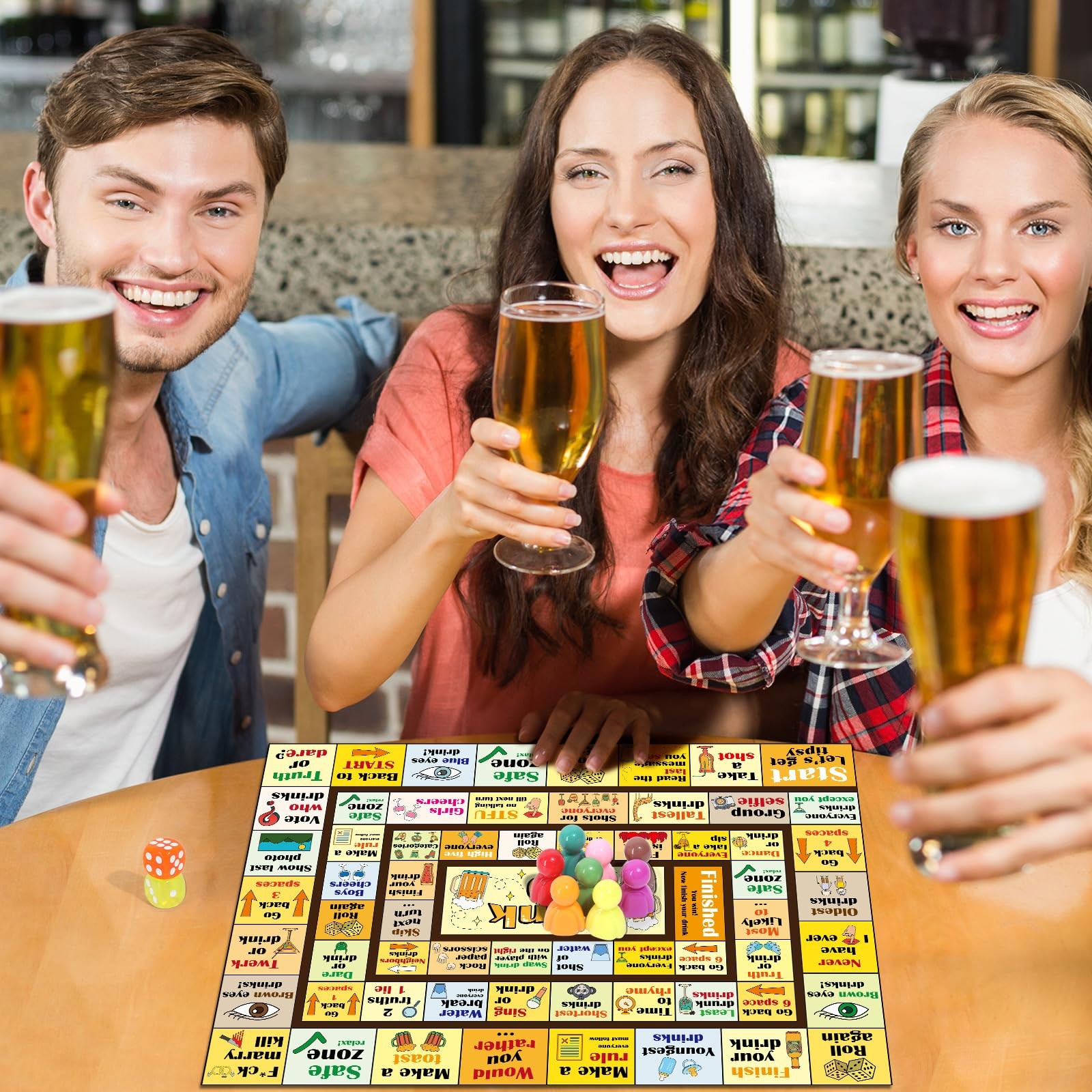 Lonfliness Drinking Board Games for Adults Funny 15 x 11 inches, Multicolored