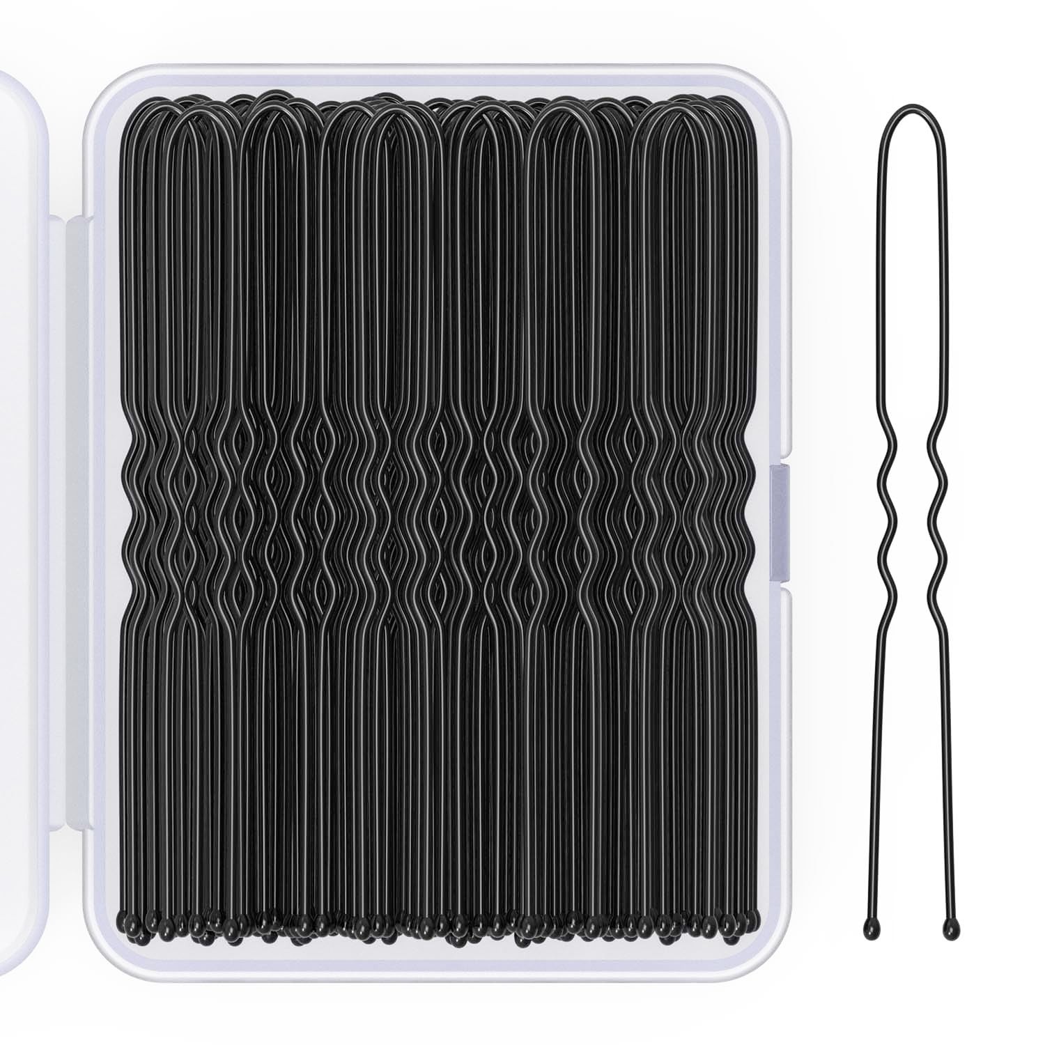 2.8 Inch U Shaped Hair Pins for Women Girls, 1 Count (Pack of 100), Black