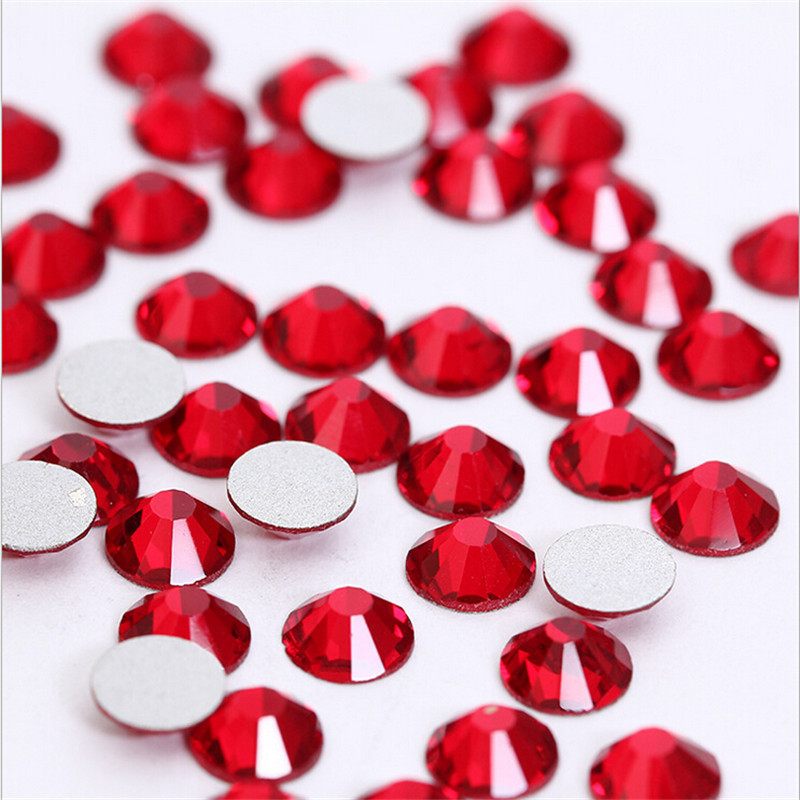 1440pcs Light Siam Nail Art Rhinestones Flatback Glitter 3D Tips DIY Decoration