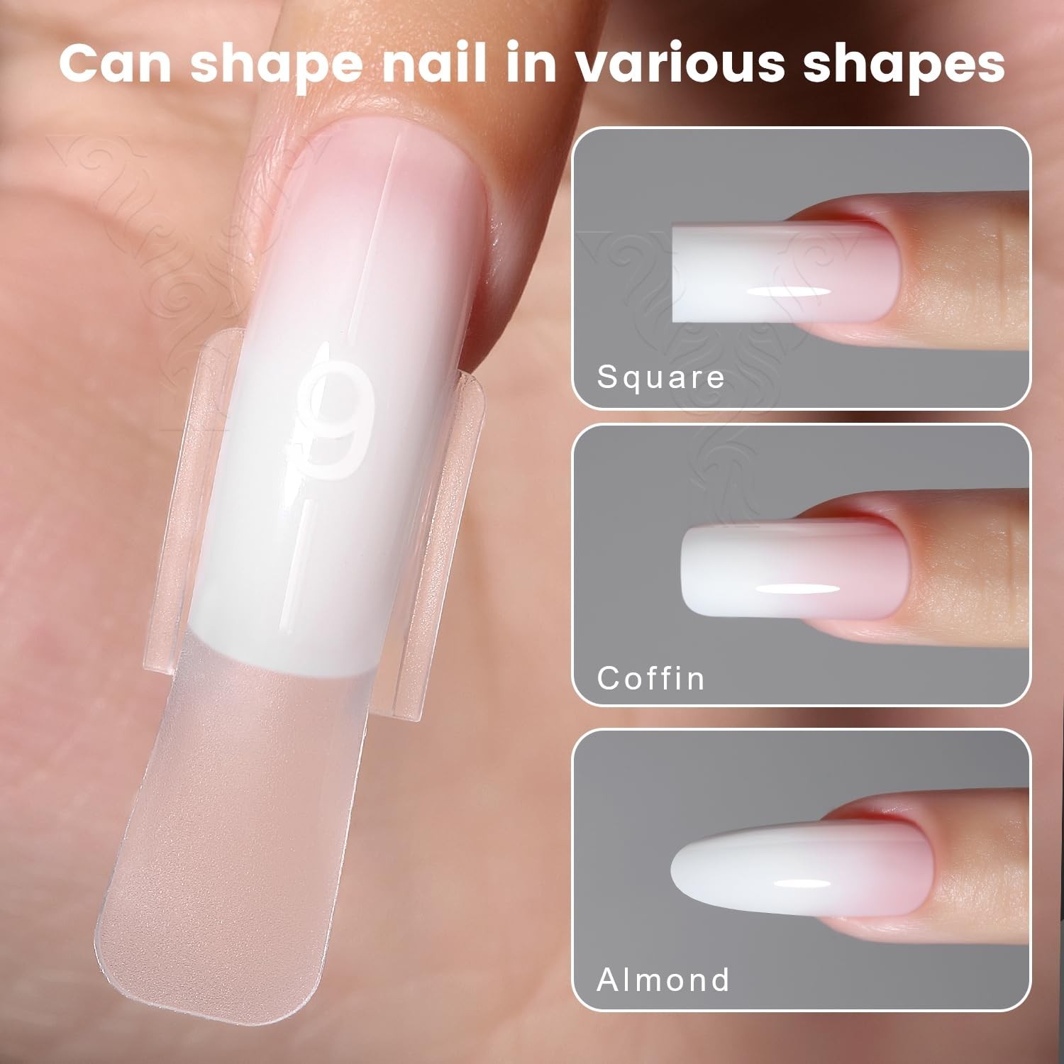 Dual Nail Forms for Builder Gel – 240Pcs, 15 Sizes, Poly Gel Nail Mold for Home