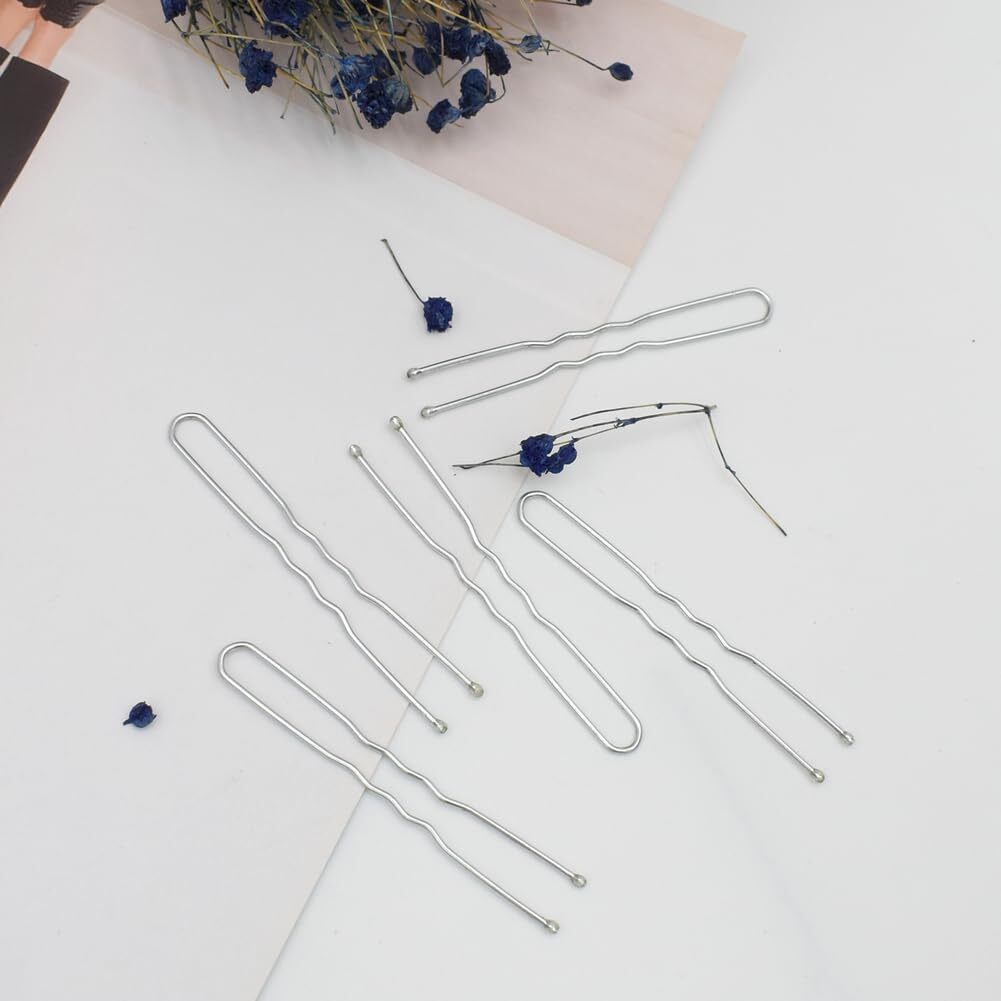 330 Count U Shaped Silver Hair Pins for Buns, YINGFENG Silver(2.4Inch)