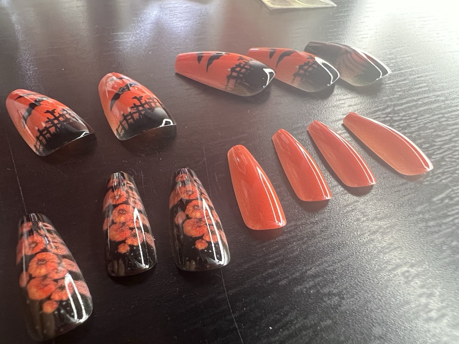 Halloween Costume Party Pumpkin Spooky 24 Adhesive Press on Nails Multiple Size