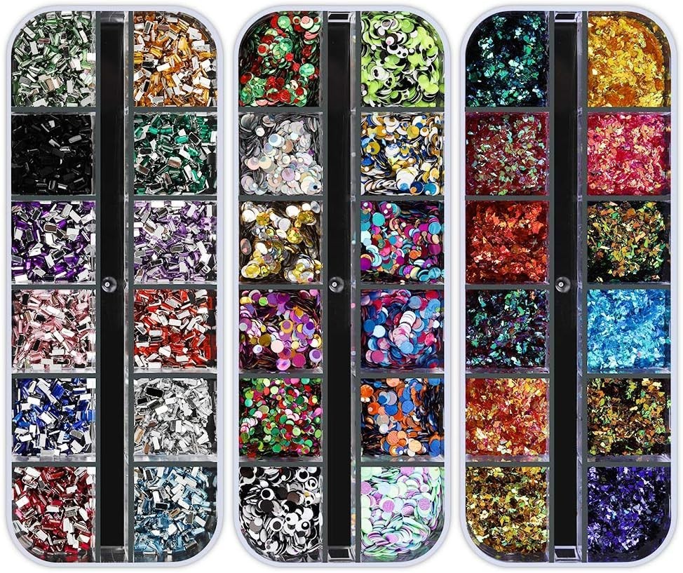 Deluxe 12-Box Nail Art Rhinestones with Tweezers & Pens for Creative Designs