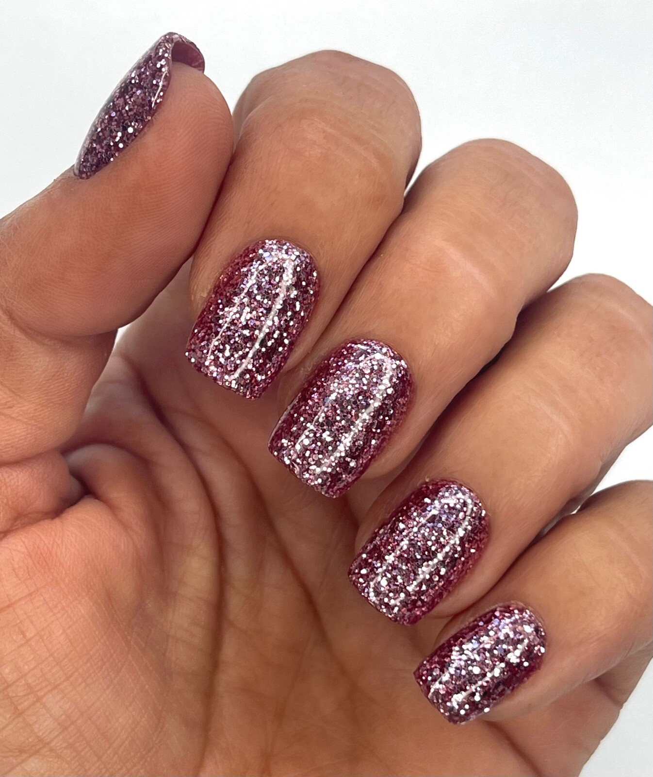 Red Aspen Press On Nails, Acrylic Short Squoval, Dianne’s Dazzling Diadem