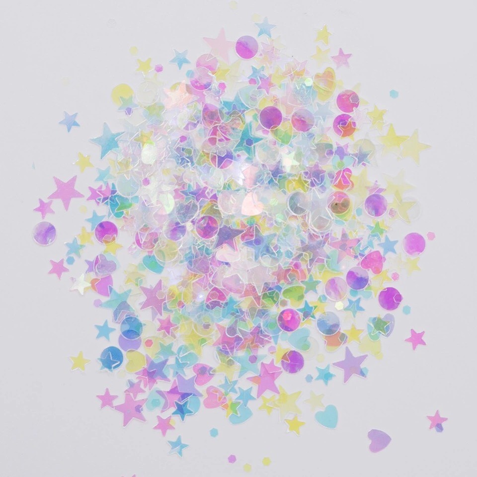 3D Transparent Mermaid NAIL GLITTER Pixel unicorn aurora effect powder AB DF-01