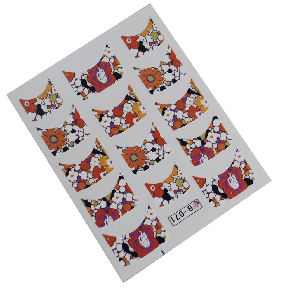 44 Designs Water Transfer French Tip Nail Stickers Flower Butterfly Bird Feather
