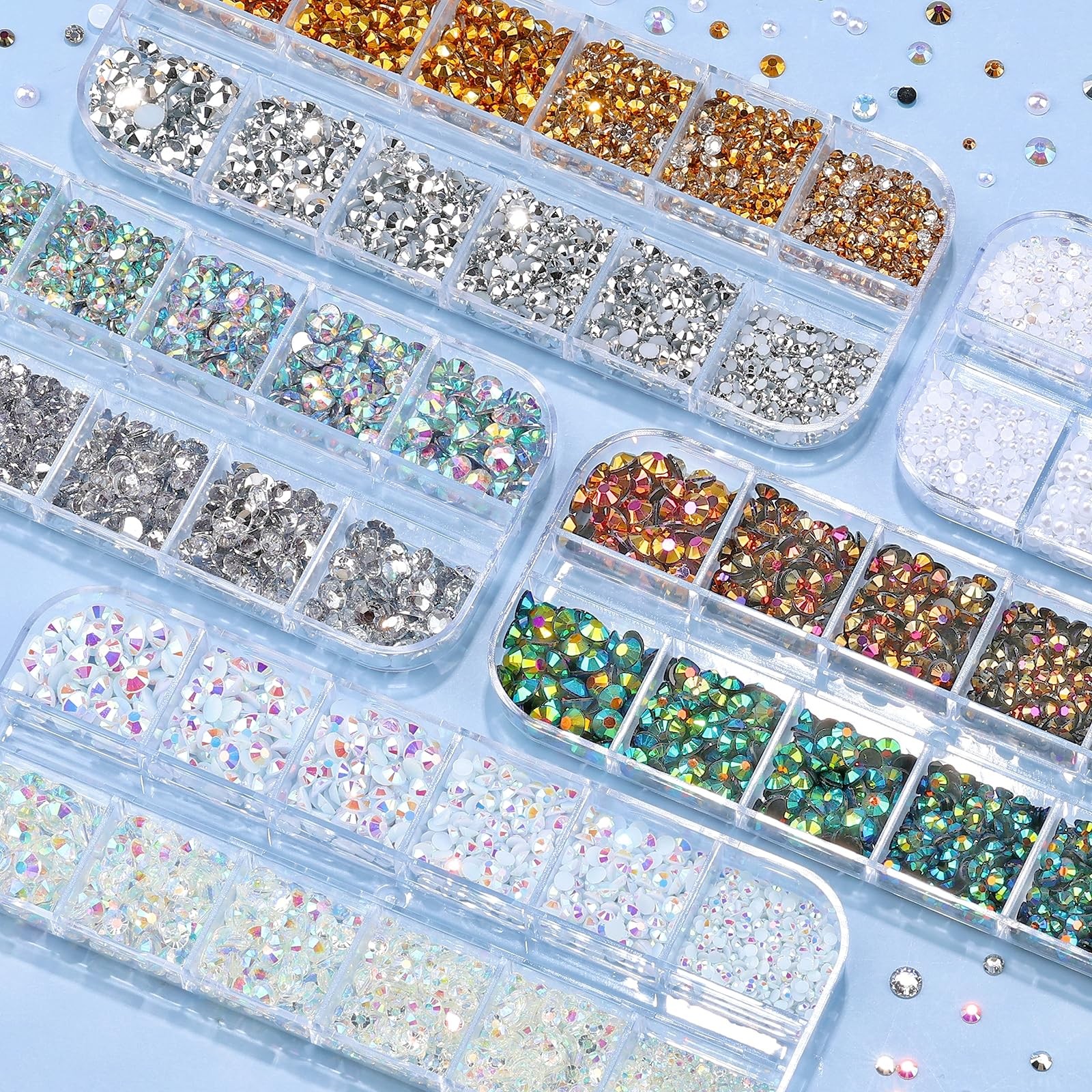 Nail Art Rhinestones Crystals AB Flatback Rhinestones Stones Gems with Pick U…