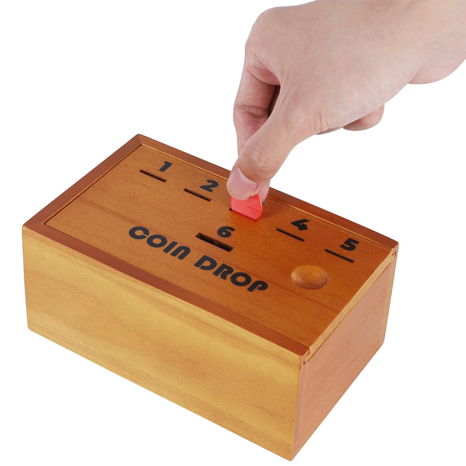 Juegoal Coin Drop Set, Pennies Dice Games, Wooden 6.3 x 4 x 2.8 Inches, Red