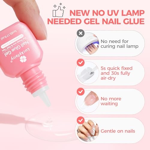 Super Strong Gel Nail Glue for Press On A-No Lamp Needed Gel Nail Glue 5ml