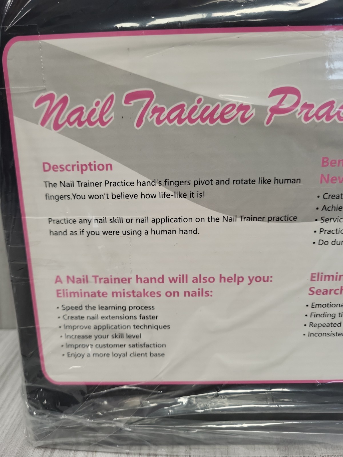 Nail Trainer Practice Hand Flexible Inc 100 Tips. PB2005745