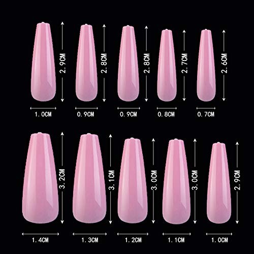 100Pcs White DIY Acrylic French Nail Acrylic Nail Tips 10 Sizes Lady French S…