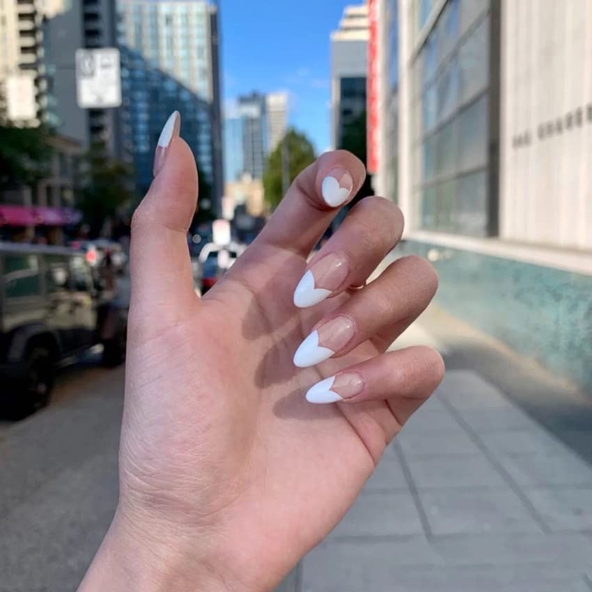 Secret Lives designer artificial nails extension transparent nail with white