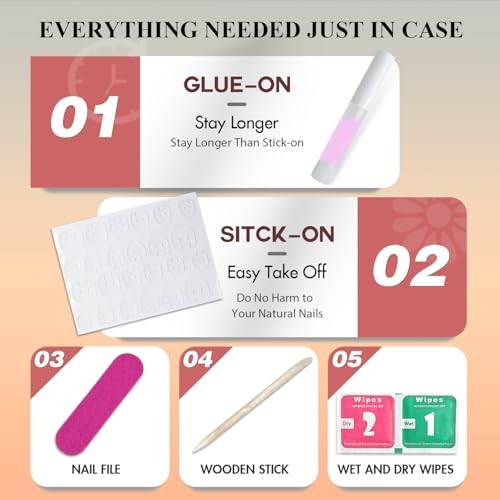 French Tip Press On Nails – Short Square – 30 Pcs – Royal Blue
