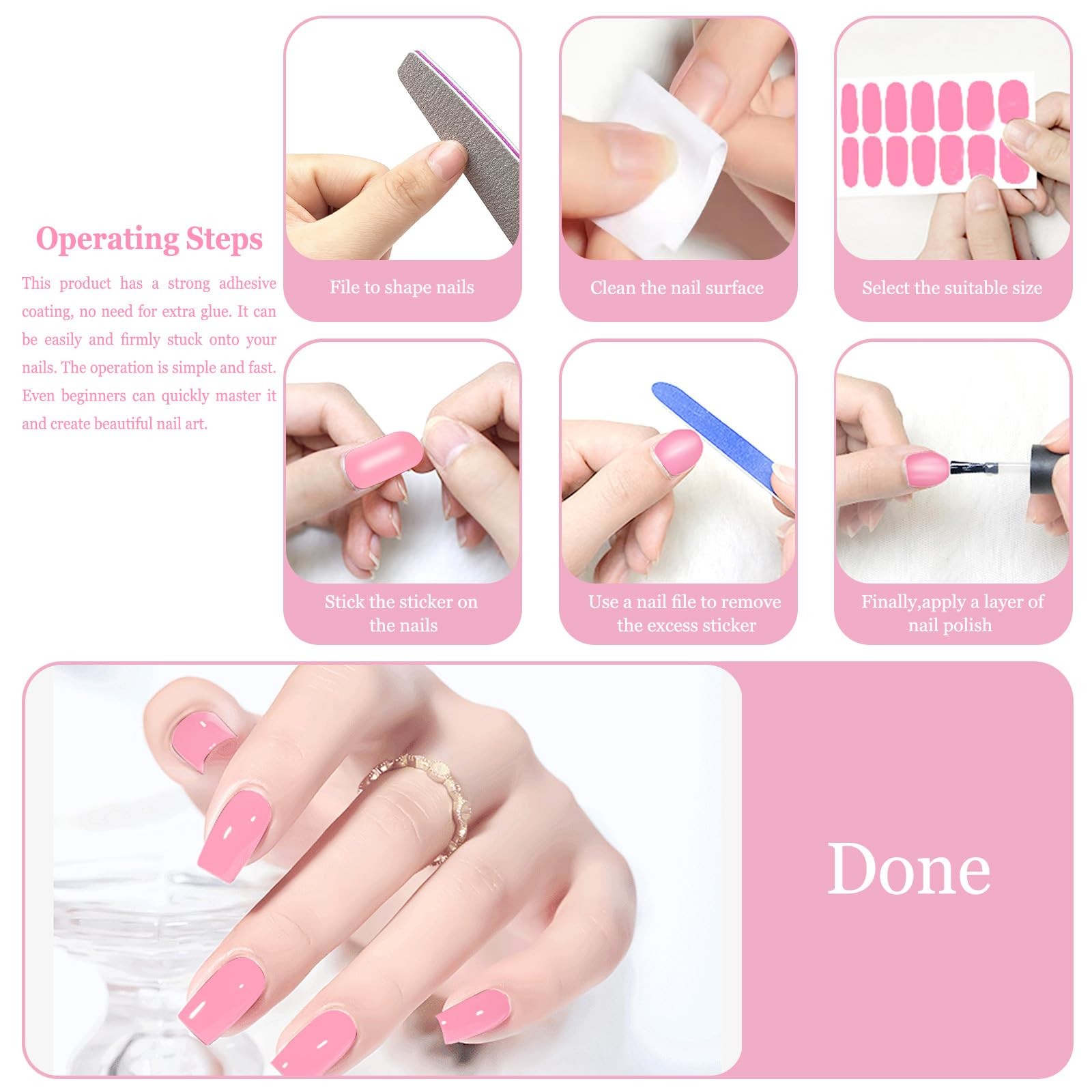 560 Pieces 40 Sheets Vibrant Color Full Nail Wraps Nail Polish Stickers Self-…
