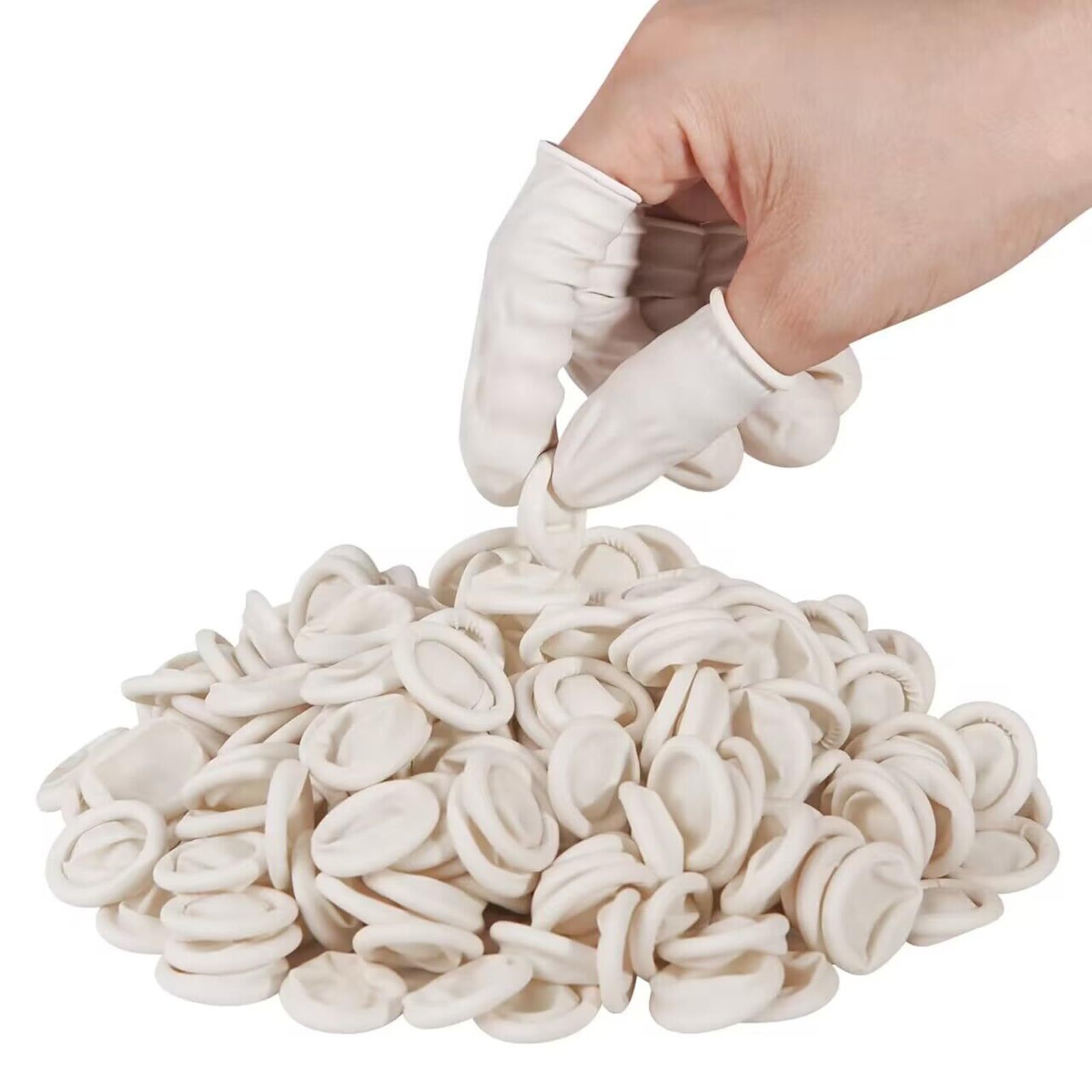 210 Pcs Disposable Latex Finger Cots Rubber Finger Sleeve Thumb Protector