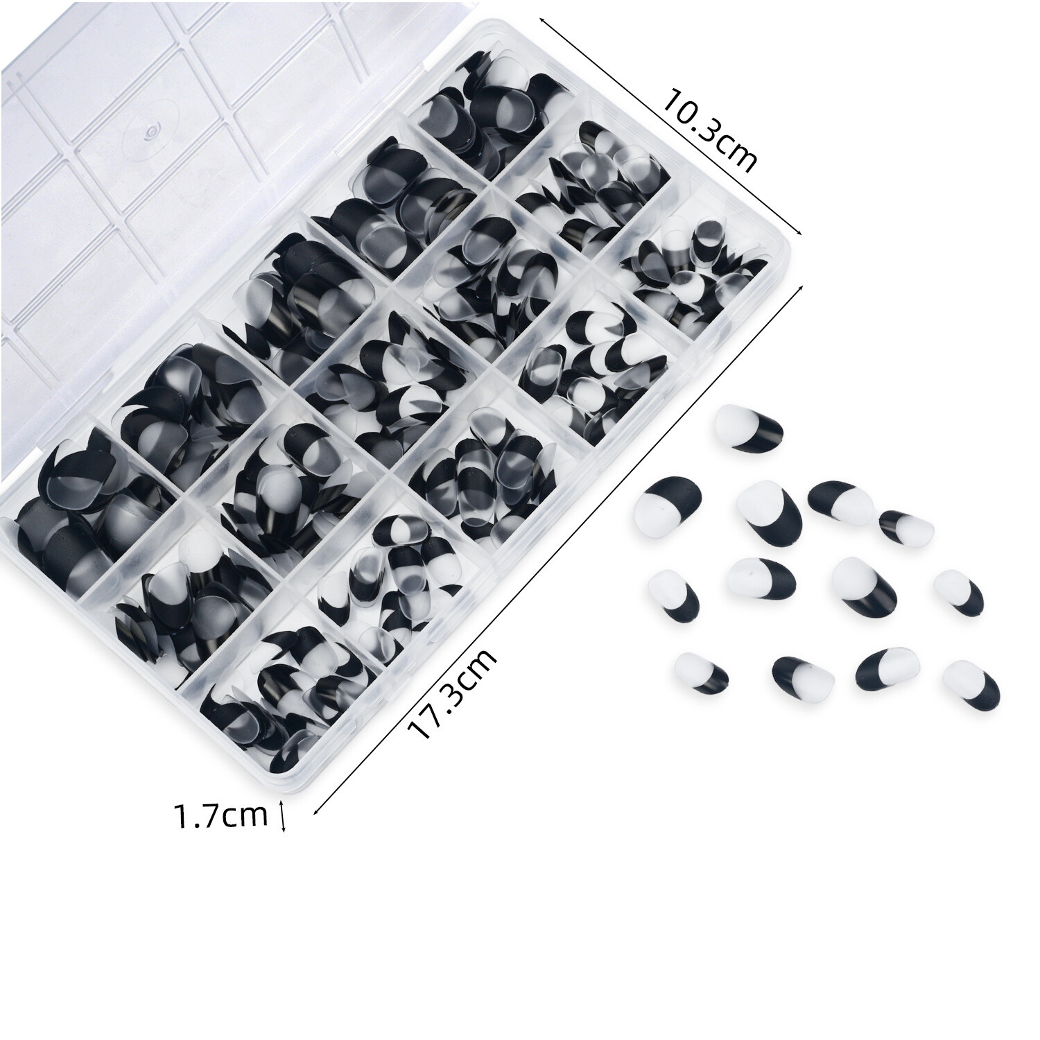 Seamless Clear Semi Frosted Full Cover French Tips Acrylic False Press on Nails
