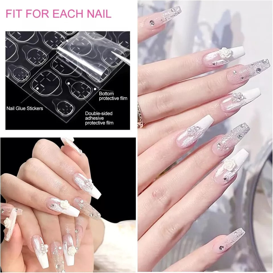 240PCS Adhesive Tabs Double-Sided Stickers for False Fake Nail Tip Glue Tape