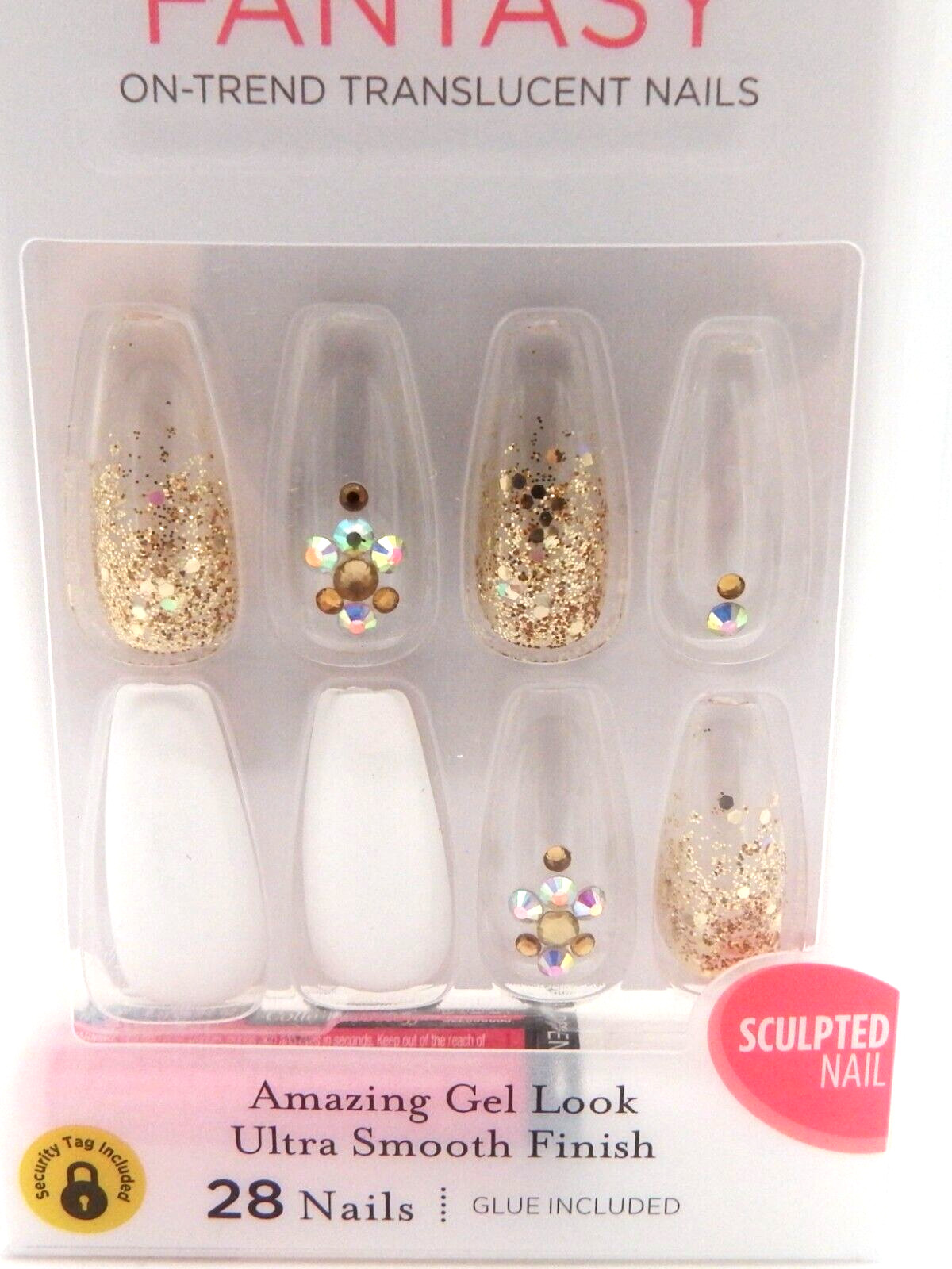 Kiss Jelly Fantasy on trend translucent Nails Ultra Smooth Finish 28 Nails Long