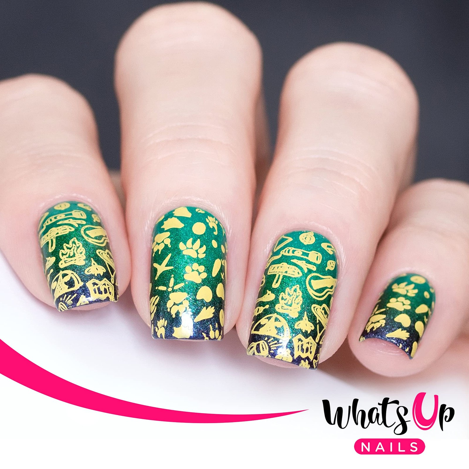 Whats Up Nails – B070 Campfire Stories Stamping Plate for Nail Art Design