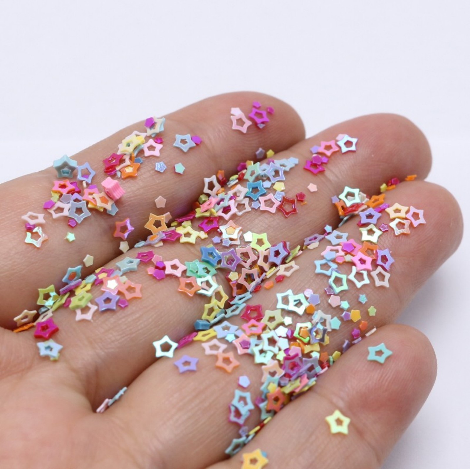 250 Gram Mixed Color Hollow Star Sequins Loose Tiny 3mm Nail Art Tips Crafts