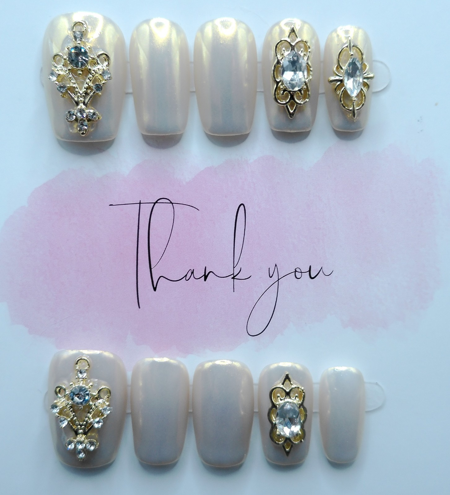 Medium Square Gold Aurora Chrome with Large Gems – Medium Size