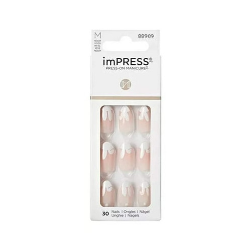 KISS imPRESS Press-On Manicure, Medium Length, Love Grows, 30 Nails