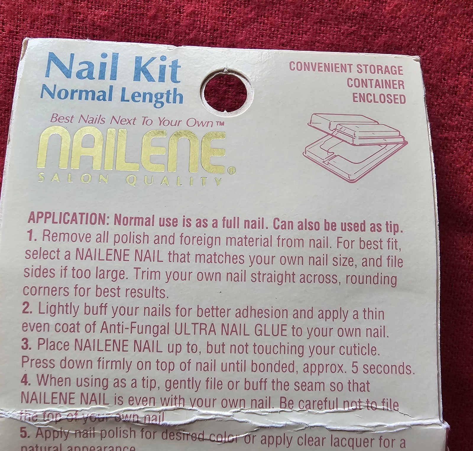 Vintage Nailene Sculptuready Active Oval Strong Thick Press On Nail Kit NOS